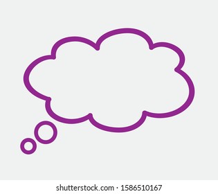 Silhouette piensa que la burbuja está aislada de fondo gris. A la moda piensa en la burbuja de estilo plano. Plantilla de nube soñada para redes sociales y etiquetas. Globo creativo de pensamiento. Vector de nube de sueño