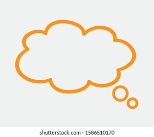 Silhouette think bubble isolated on gray background. Trendy think bubble in flat style. Dream cloud template for social network and label. Creative thought balloon. Dream cloud vector