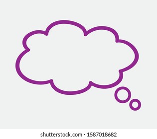 Silhouette think bubble isolated on gray background. Trendy think bubble in flat style. Dream cloud template for social network and label. Creative thought balloon. Dream cloud vector