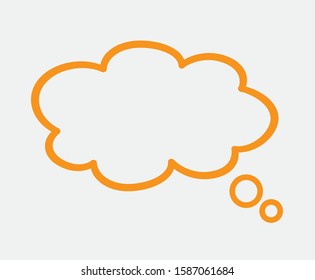 Silhouette think bubble isolated on gray background. Trendy think bubble in flat style. Dream cloud template for social network and label. Creative thought balloon. Dream cloud vector