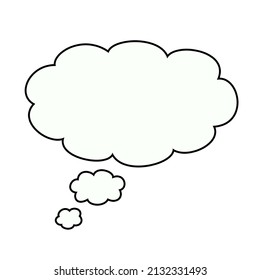 Silhouette think bubble isolated on white background. Dream cloud template for social network and label. Creative thought balloon. 