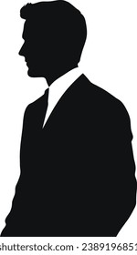 Silhouette of a thinking businessman.