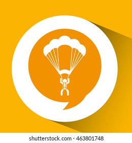 silhouette thinking in parachute design, vector illustration eps10