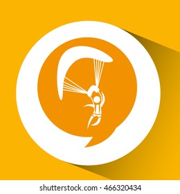 silhouette thinking in parachute design, vector illustration eps10