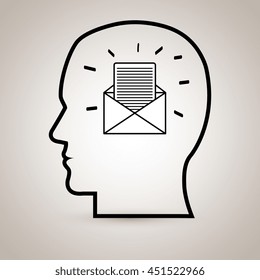 silhouette with thought isolated icon design, vector illustration  graphic 