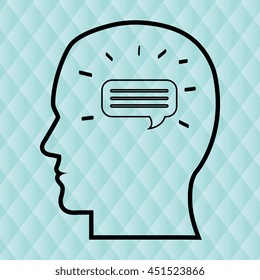 silhouette with thought isolated icon design, vector illustration  graphic 