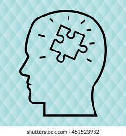 silhouette with thought isolated icon design, vector illustration  graphic 
