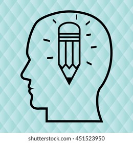 silhouette with thought isolated icon design, vector illustration  graphic 