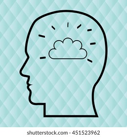 silhouette with thought isolated icon design, vector illustration  graphic 