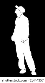Silhouette thoughtful men