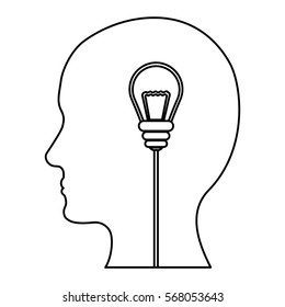 Silhouette thoughts and ideas image design, vector illustration