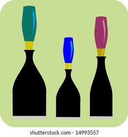  silhouette of three chisels	