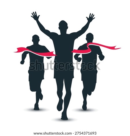 Silhouette of Three Man Runner Marathon