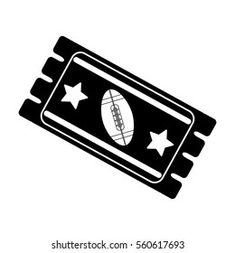 silhouette ticket game american football icon