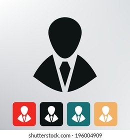 Silhouette In A Tie Icon.