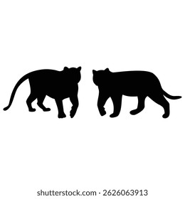 silhouette tiger , silhouette of tiger