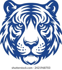 silhouette tiger face for digital and print