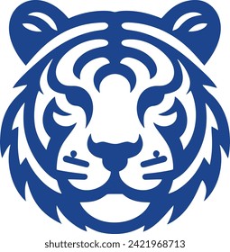 silhouette tiger face for digital and print