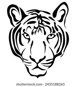 SIlhouette of a tiger head