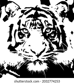 Silueta de cabeza de tigre, vector