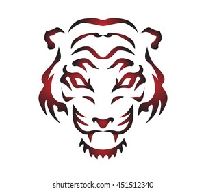 Silhouette of a tiger head vector