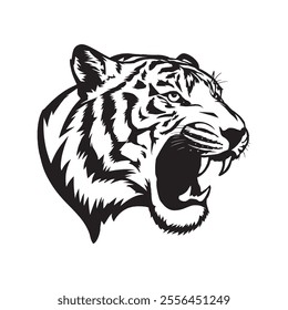 Silhouette of tiger head. Vector illustration