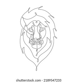 Silhouette Tiger Lions Head Drawn Single Stock Vector (Royalty Free ...