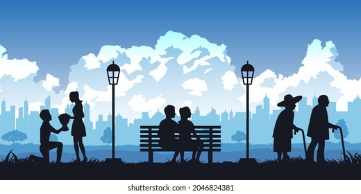 Silhouette of timeline of man and woman about couple life,vector illustration