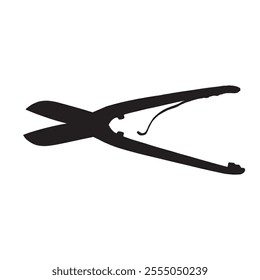 Silhouette of tin snips pliers tools craftsman, vector ilustration.