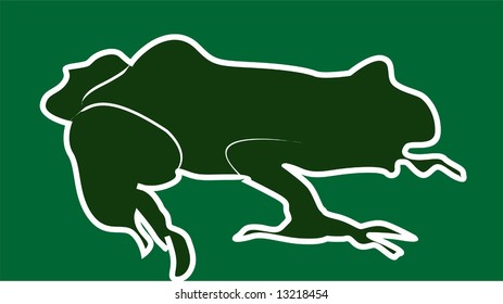 silhouette of a toad	