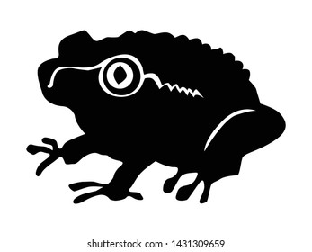 silhouette of toad, motive of wildlife