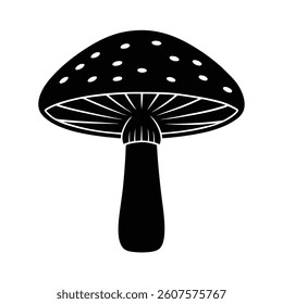 Silhouette of a Toadstool Mushroom.
