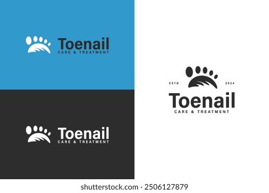 silhouette toenail care and treatment iconic logo vector design template. modern vintage toenail logo design vector ideas isolated on white background.
