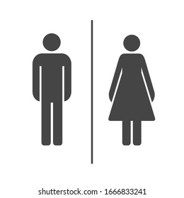 Silhouette toilet sign vector illustration. Man and woman sign.