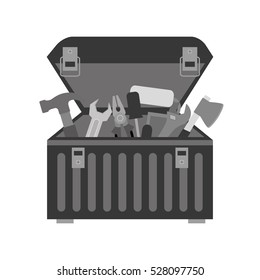 silhouette of tool box icon over white background. repair tools design. vector illustration