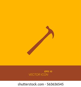 Silhouette tools, hammer icon in flat style. The icons on the theme of building tools. Vector illustration EPS 10.