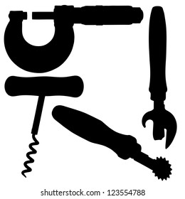 Silhouette  tools. Vector illustration.