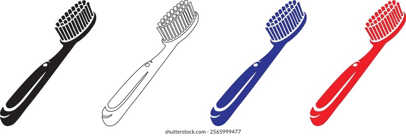 silhouette of toothbrush vector on white background, toothbrush icon sign vector illustration.
