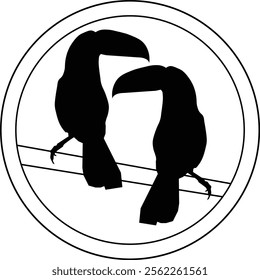 the silhouette of toucan bird from brazil logo