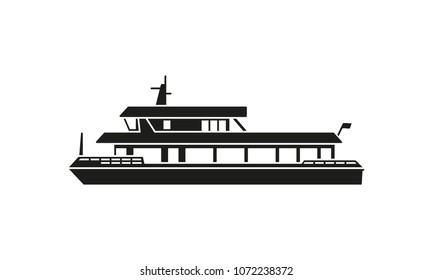 Silhouette of tourist ferry boat