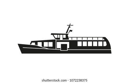Silhouette of tourist ferry boat