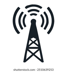 Silhueta torre de antena ilustração de arte vetorial.