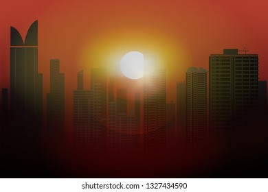 Silhouette Tower Vector illustration