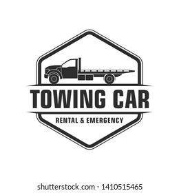 Silhouette Towing Car Logo Design