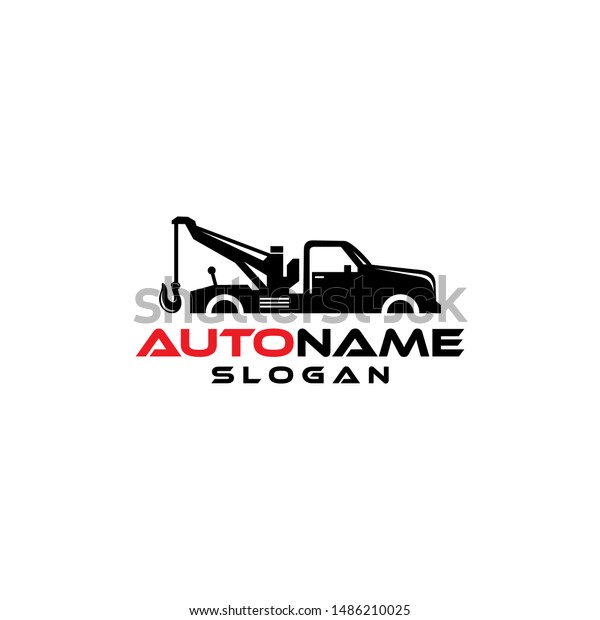 Silhouette Towing Car Logo Design Stock Vector (royalty Free 