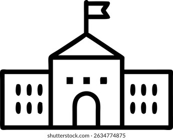 Silhouette town hall icon on transparent background for web and graphic design