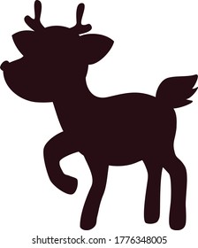 Silhouette toy fawn, vector illustration