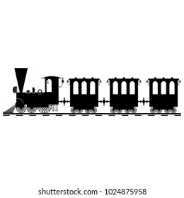 silhouette of a toy train