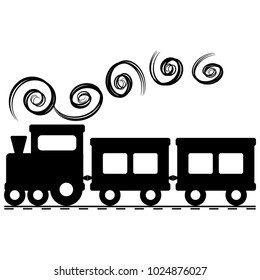 silhouette of a toy train