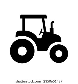 silhouette of tractor icon vector isolated